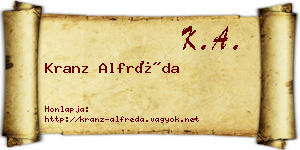 Kranz Alfréda névjegykártya